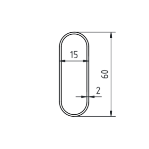 Buis plat ovaal 60 x 15