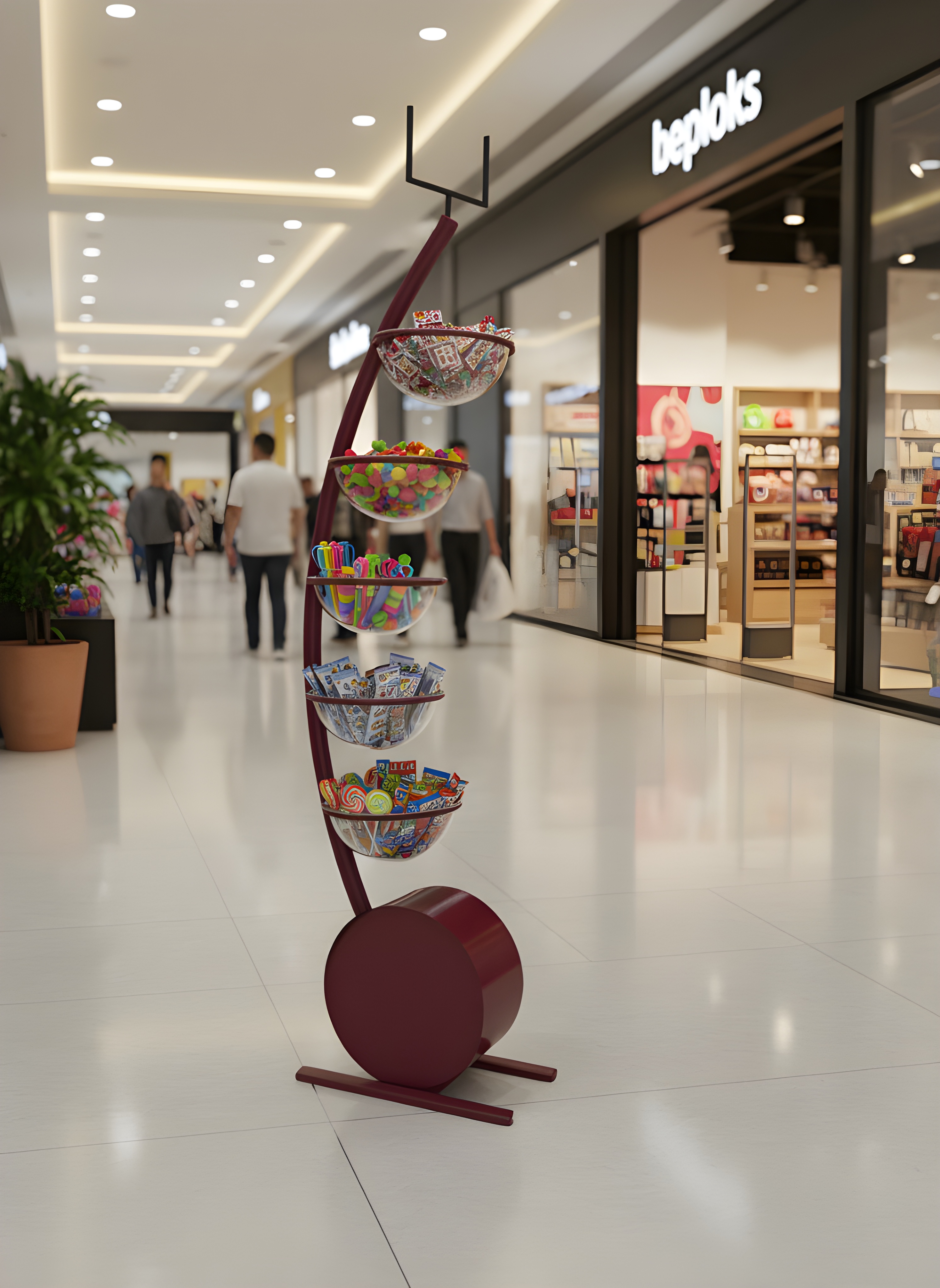 Het dispalay met 5 kunststof bakjes van Metaalstore is er met of zonder reclamehouder.