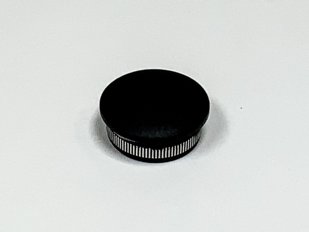 Eindkap zwart fijnstructuur RVS-INOX 304