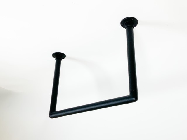 Garderobestang RVS-INOX zwart Ø33.7 mm U-vorm - Afbeelding 2