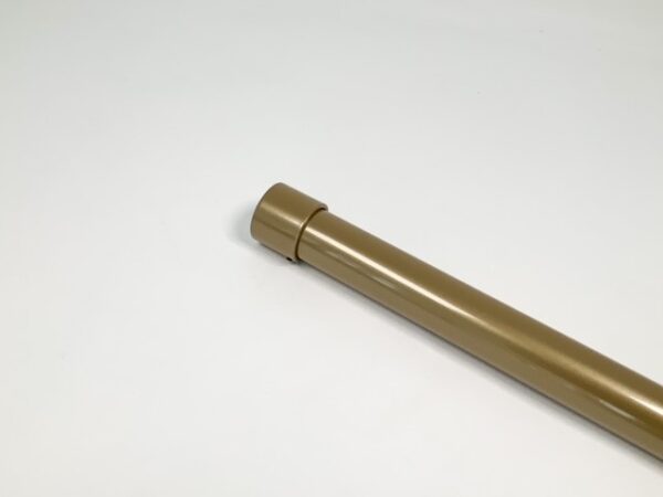 Garderobestang blind RAL 1036 goud met een flens voor blinde montage.