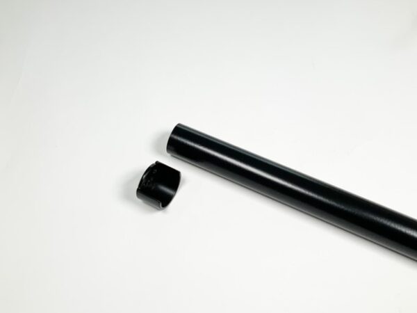 Garderobestang voor flens half open in zwart Ø32 mm - Afbeelding 3
