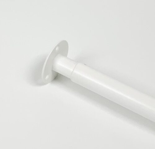 Garderobestang met flexibele buissteun wit