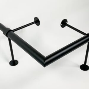 Hoekstuk voor voetrail in mat zwart fijnstructuur