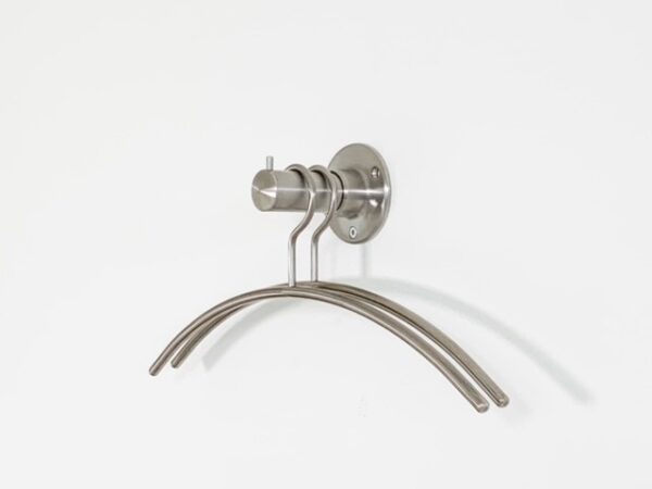 Kledinghaak RVS-INOX met 2 bijpassende kledinghangers - 10 cm