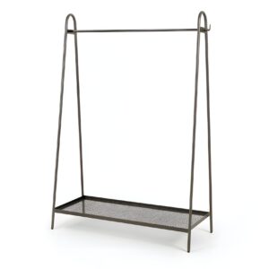 Kledingrek gebogen met schoenenrek.