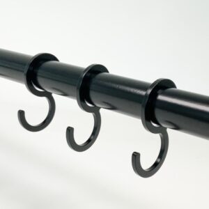 Set van 3 garderobehaken RAL 9005 mat zwart