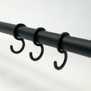 Set van 3 garderobehaken RAL 9005 zwart fijnstructuur