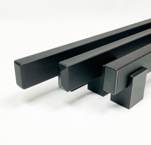 Trapleuning zwart fijnstructuur koker