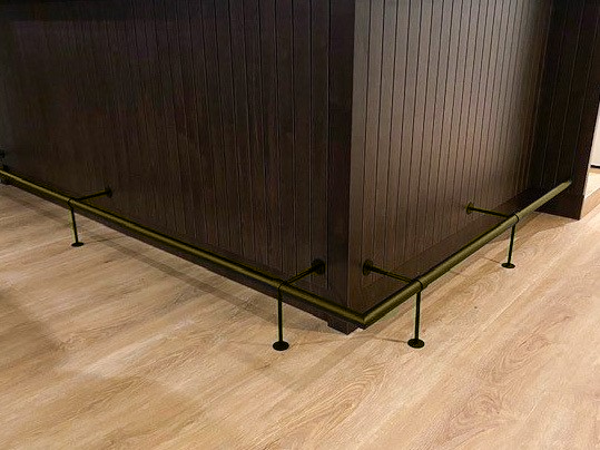 Voetrail voor bar in zwart fijnstructuur