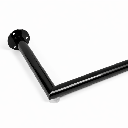 Garderobestang met hoek zwart