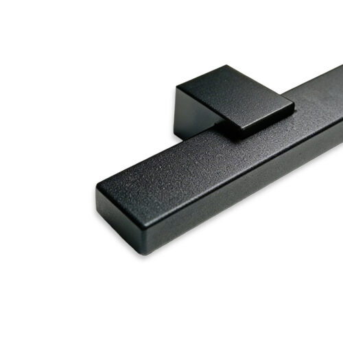 Trapleuning kokerprofiel zwart fijnstructuur. Kopkanten dichtgelast (meerprijs)