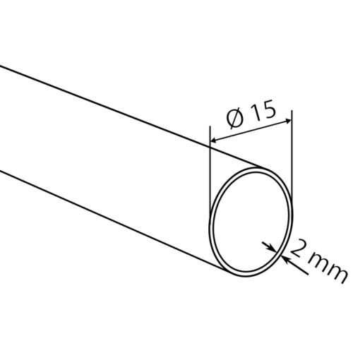 Aluminium buis 15x2 gezaagd doorsnede