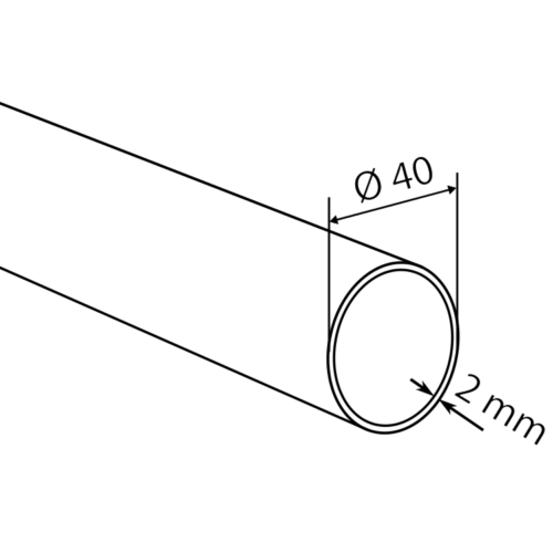 Aluminium buis 40x2
