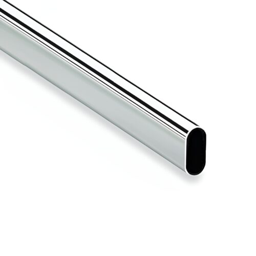 Chromen buis ovaal hoogglans.