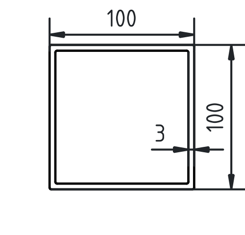 Koker 100 x 100 x 3