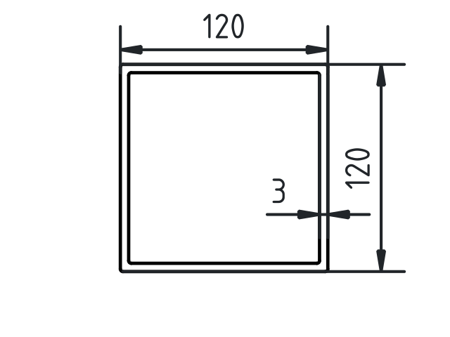 Koker 120 x 120 x 3