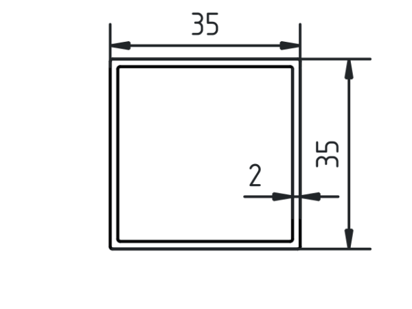 Koker 35 x 35 x 2