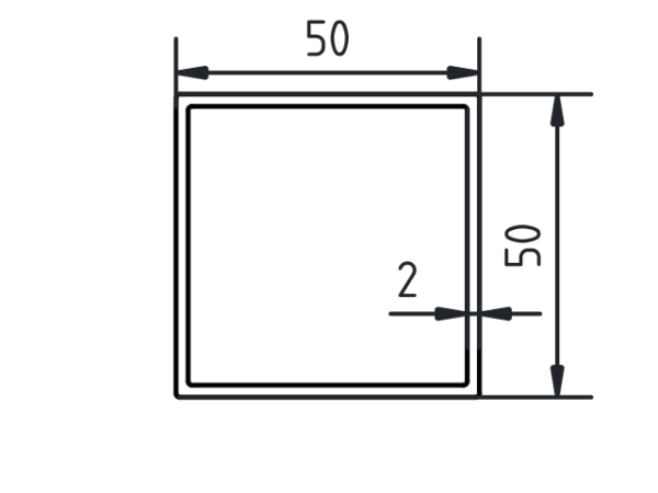 Koker 50 x 50 x 2