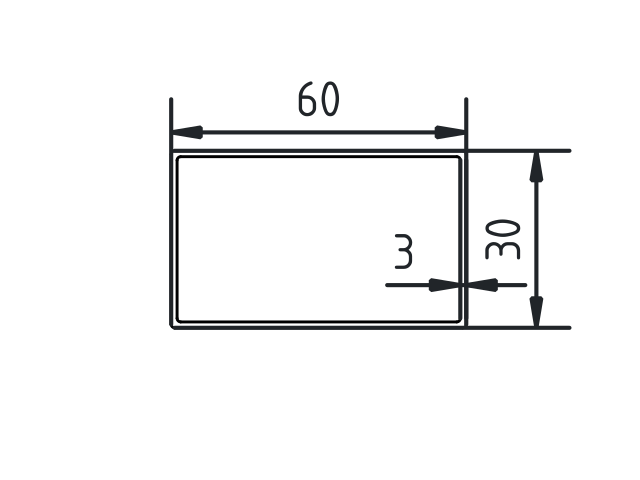 Koker 60 x 30 x 3