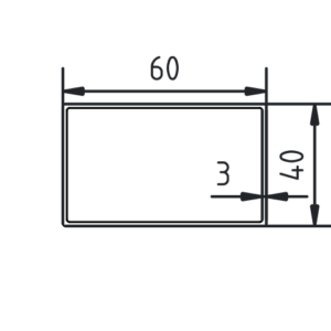 Koker 60 x 40 x 3