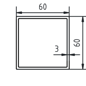 Koker 60 x 60 x 3