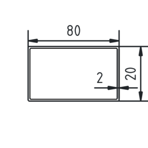 Koker 80 x 20 x 2