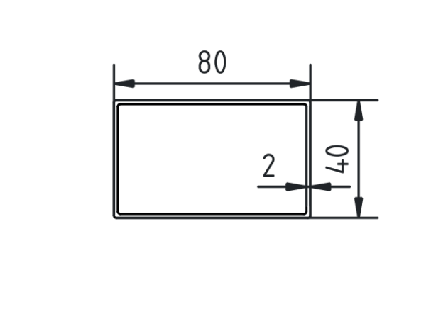 Koker 80 x 40 x 2