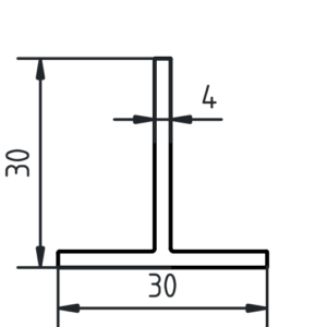 T-profiel-30 x 30 x 4