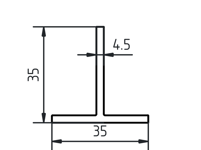 T-profiel-35 x 35 x 45