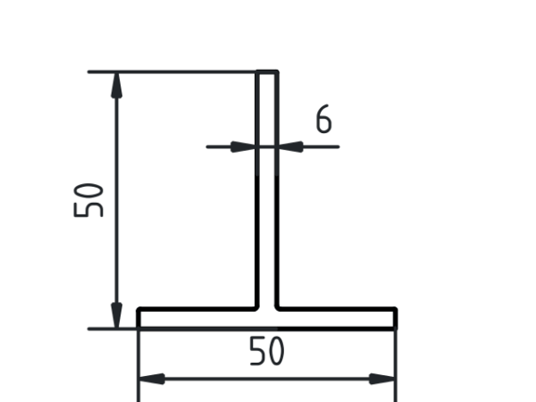 T-profiel-50 x 50 x 6