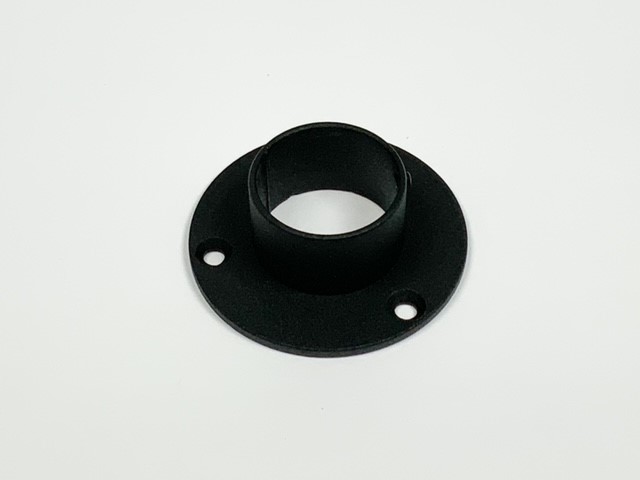 Eindsteun voor voetrail in RAL 9005 zwart fijnstructuur. Diameter 35 mm.