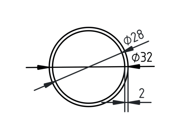Buis aluminium brut Ø32x2 mm - Afbeelding 2