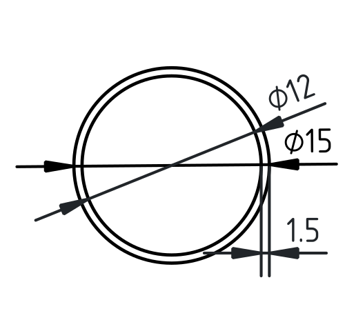 Buis RVS-INOX geslepen 15 x 15