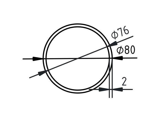 Buis RVS-INOX geslepen 80 x 2