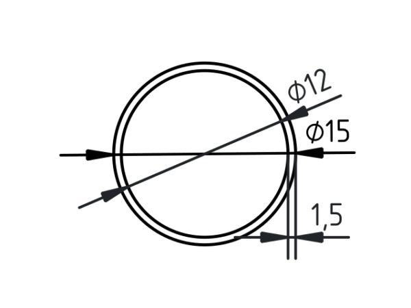 Buis zwart fijnstructuur Ø15x1.5 mm - Afbeelding 8