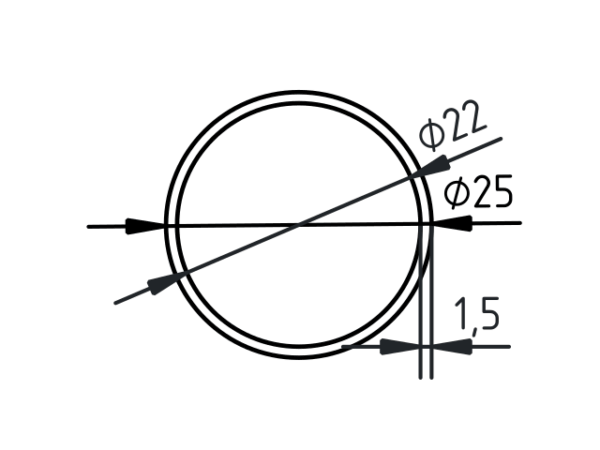 Buis blank staal (KGV) Ø25x1.5 - Afbeelding 2