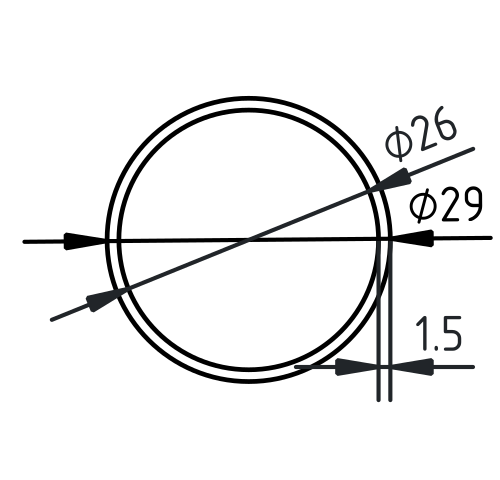 Naadloze buis staal 29 x 15