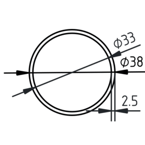 Naadloze buis staal 38 x 25