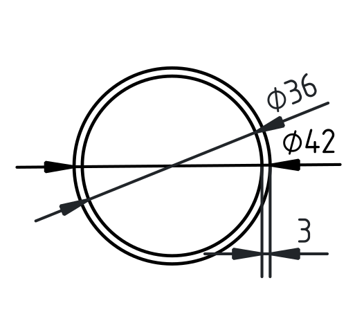 Naadloze buis staal 42 x 3