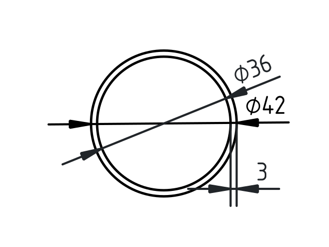 Naadloze buis staal 42 x 3