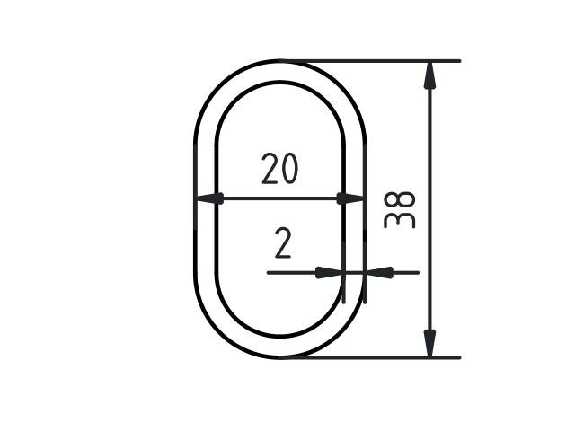 Buis ovaal zwart Ø38x20 mm - Afbeelding 2