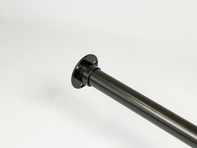 Garderobestang Gun Metal met flens-rozet.