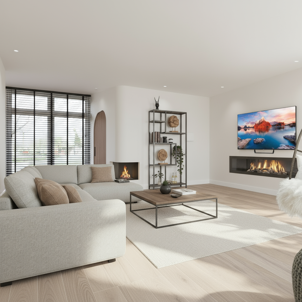 Wandmeubel hoog model interieur impressie.