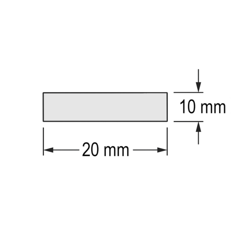 aluminium strip 20x10 detailtekening.