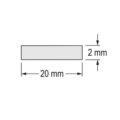 aluminium strip 20x2 detailtekening.
