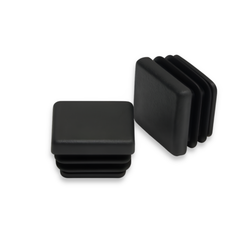Inslagdop vierkant kunststof zwart