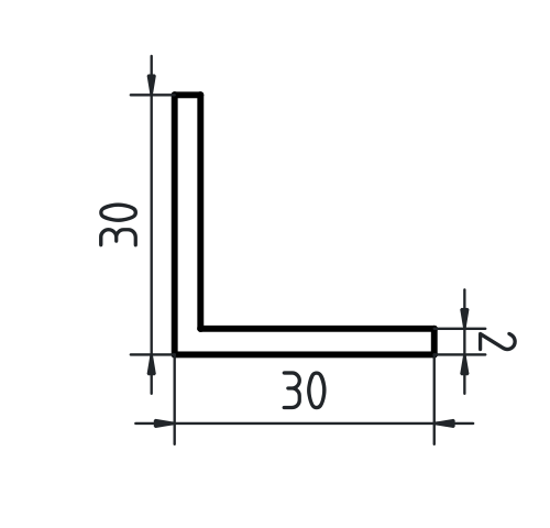 L-profiel 30 x 30 x 3