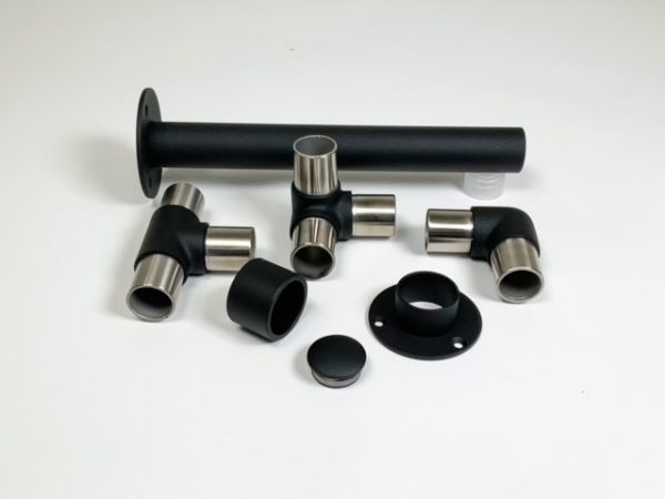 Accessoires bij garderobestang RVS zwart 33.7 mm