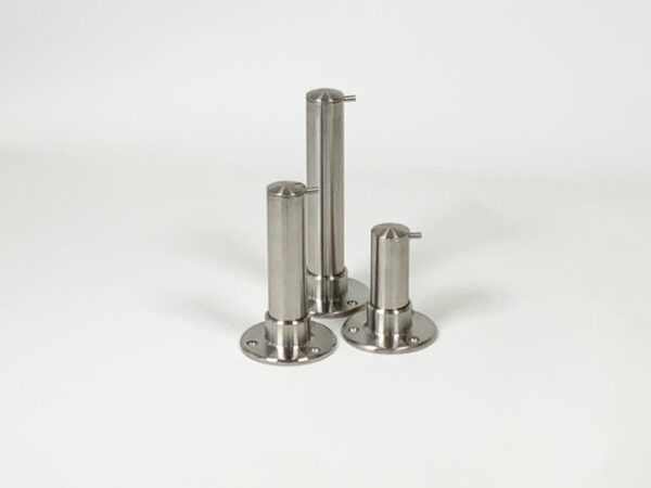 Assortiment staand kledinghouders RVS-INOX met eindstop